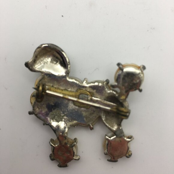 Poodle Brooch Mother Of Pearl Circles Discs Shell Pin 3D 1950s Vintage Fancy - Picture 9 of 11